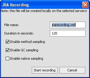  JRA Recording Dialog