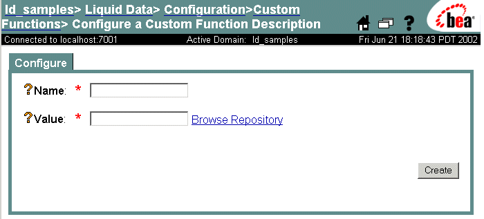 Configuring a Custom Function Description