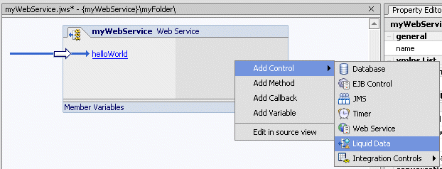 Add a Liquid Data Control to Web Service