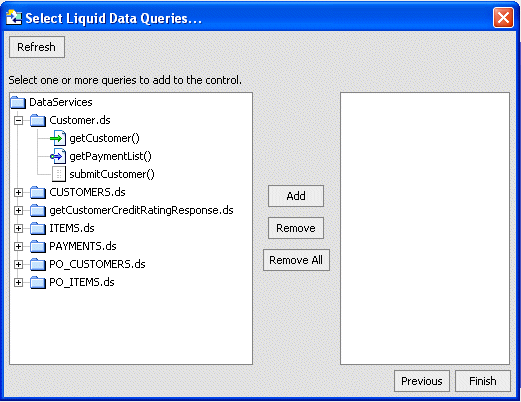 Liquid Data Control Wizard—Select Queries
