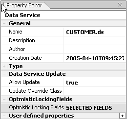 Data Service Allowing Updates and Optimistic Locking on Selected Fields