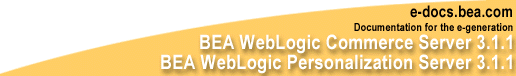 BEA WebLogic Commerce Server with BEA WebLogic Personalization Server, Release 3.1