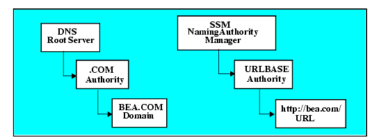 Comparison of DNS with a Java Security Service Module Naming Authority