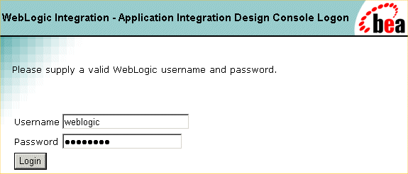 Application Integration Design Console - Logon