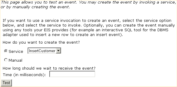 Test Event Page