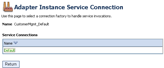 Adapter Instance Service Connection