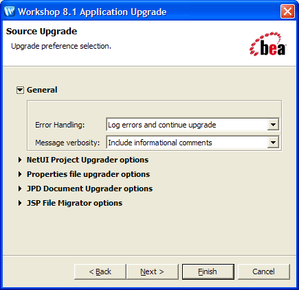 Setting the Upgrade Preferences 