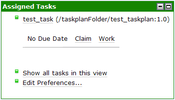 Task Assigned to User Listed in Assigned Tasks Portlet 
