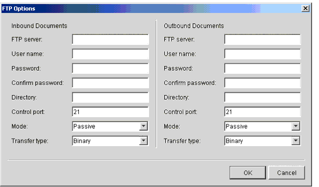 FTP Options Window