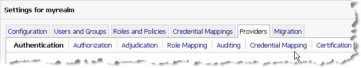 Selecting the Credential Mapping Tab
