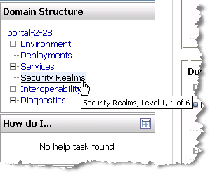 Selecting Security Realms