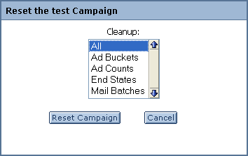 Resetting a campaign in a production environment