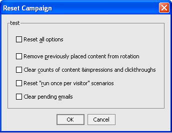 Resetting a campaign in the development environment