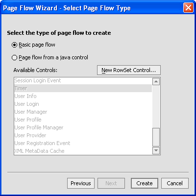 Select Page Flow Type Dialog Box
