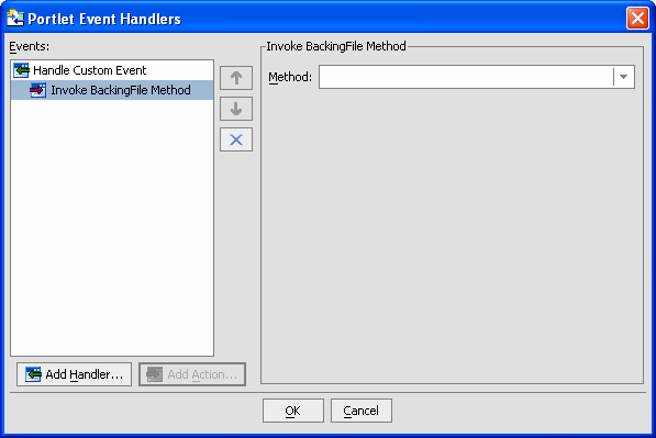 Event Handler with Invoke BackingFile Method Added as Action