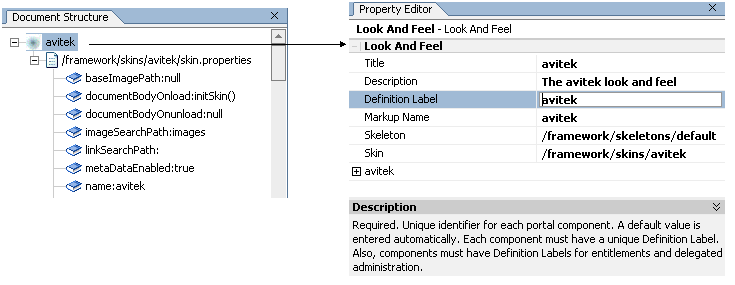Look & Feel file in the Document Structure window