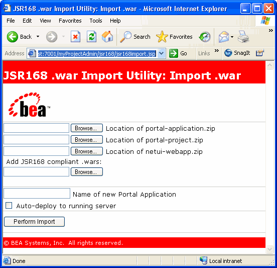 JSR-168 WAR Import Utility