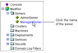 Click on the Name of the Server