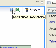 Click New Entities from Schema to create new EJB3 mappings from a database
