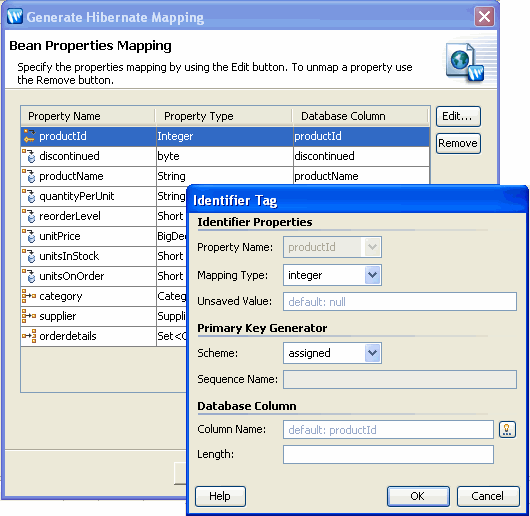 Add database information as needed