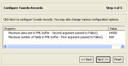 Tuxedo records configuration parameters.