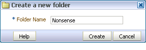Create a new folder dialog