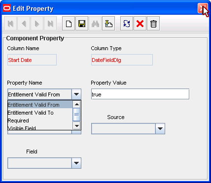 Edit Property dialog box for Start Date field