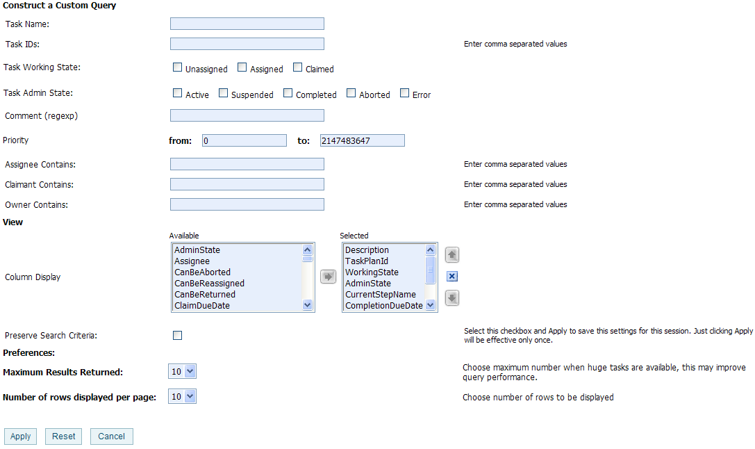 Custom Query Page