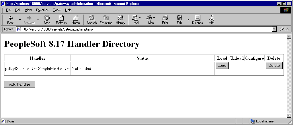 Handle Directory window