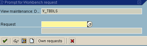 Prompt for Workbench request dialog box