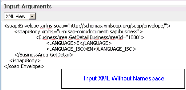 Input XML Without Namespace