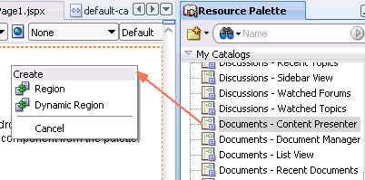 Adding Documents Service Task Flow to JSF Page