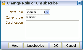 Change Role or Unsubscribe dialog