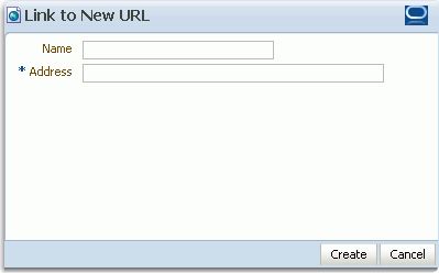 Link to New URL dialog box