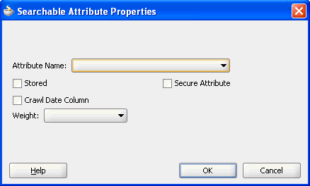 Searchable Attribute Properties dialog