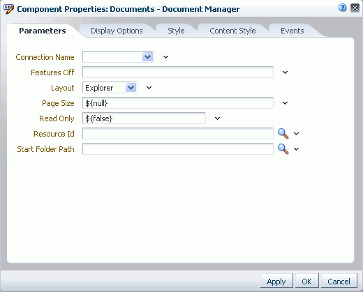 Document Manager Task Flow Properties