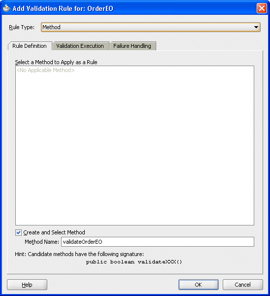 Image of Add Validation rule dialog