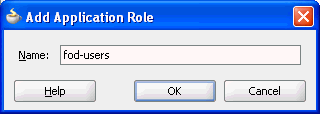 Dialog to create an application role
