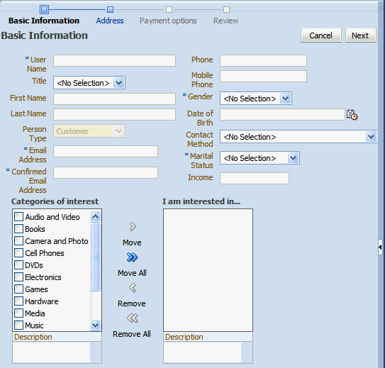 FOD customer registration form