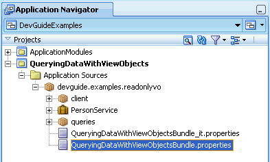 Image of App Navigator with property file displayed.