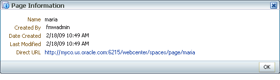 Page Information dialog box
