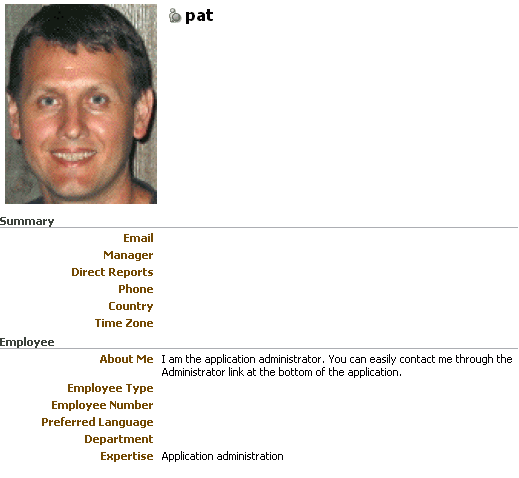 A personal profile page