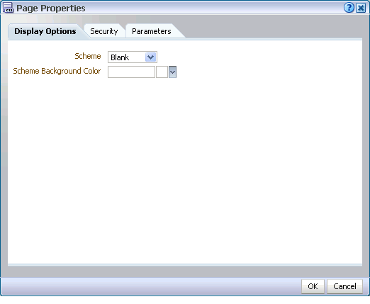 Display Options tab in the Page Properties dialog box