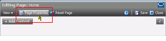 Page Properties button in Oracle Composer