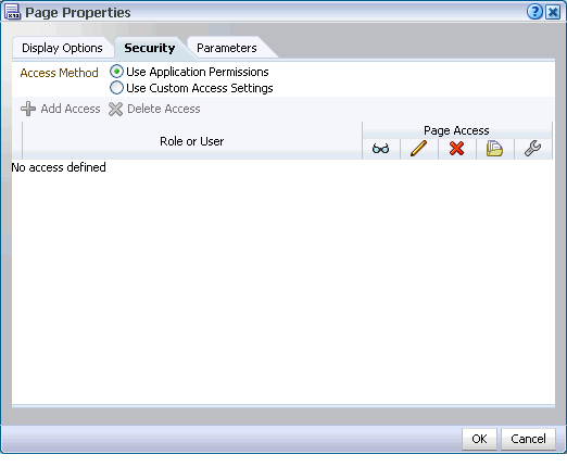 Security tab in Page Properties dialog box