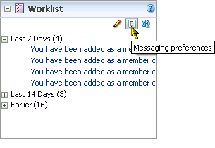 Worklist Messaging Preferences icon