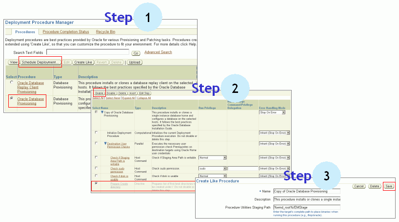 Example of Enabling Steps