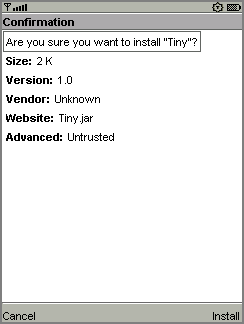 When prompted "Are you sure..." select Install on the lower right to complete the installation