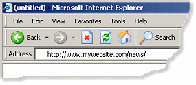 Address bar in web browser with a Site Studio URL.