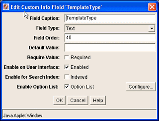 The Edit Template Type dialog